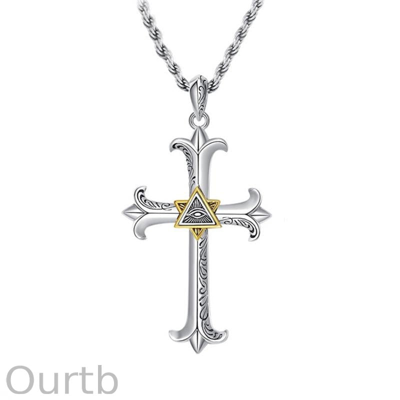 Vintage Evil Eye Cross Necklace 61220983TO