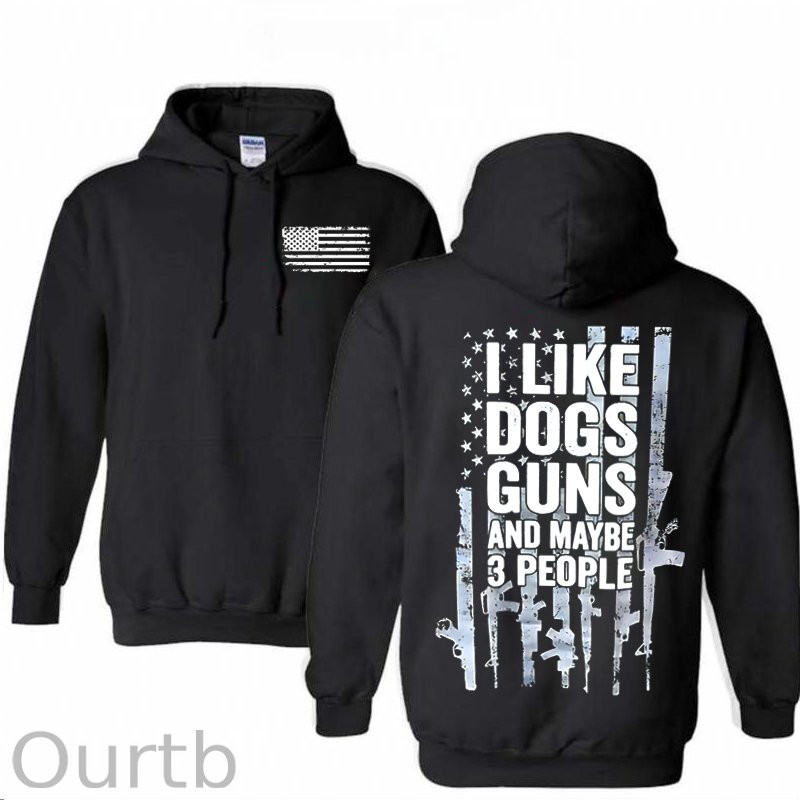 I Like Dogs Guns And Maybe 3 People Pattern Classic Hoodie