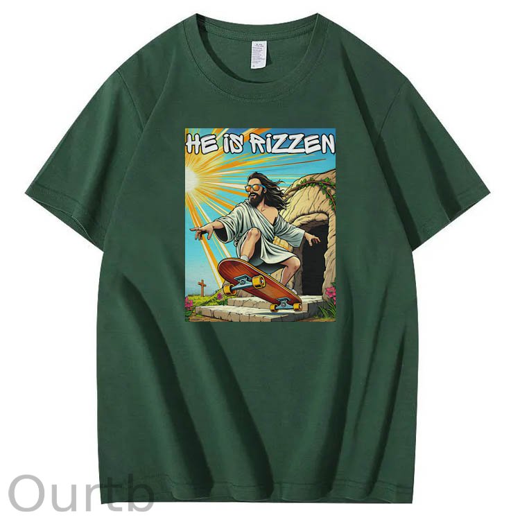 He is Rizzin Funny Cool Pattern Print Crew Neck T-Shirt
