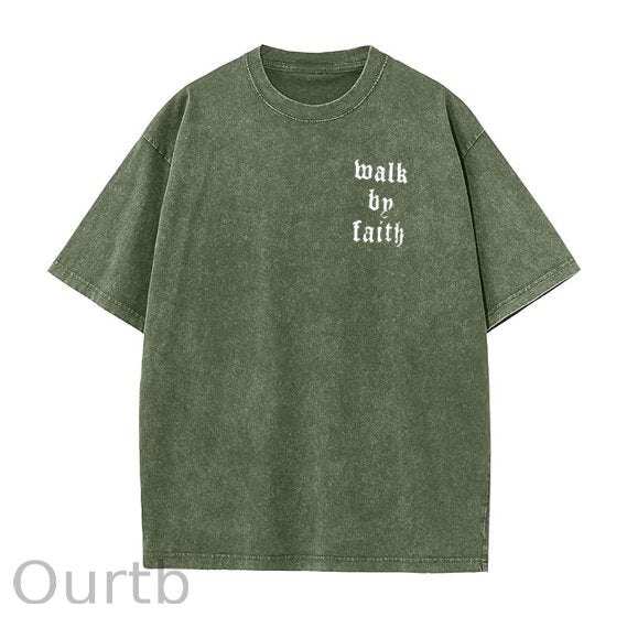 Jesus Pint Pattern Crew Neck T-Shirt