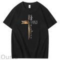God Pattern Printing Print Crew Neck T-Shirt