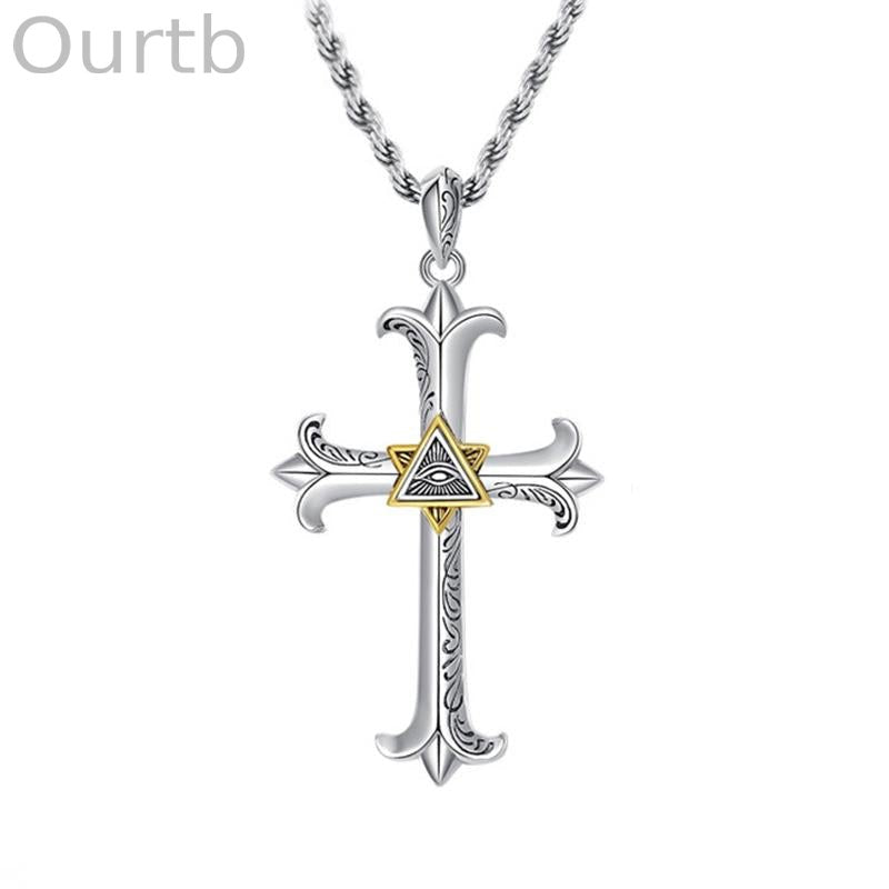 Vintage Evil Eye Cross Necklace 61220983TO