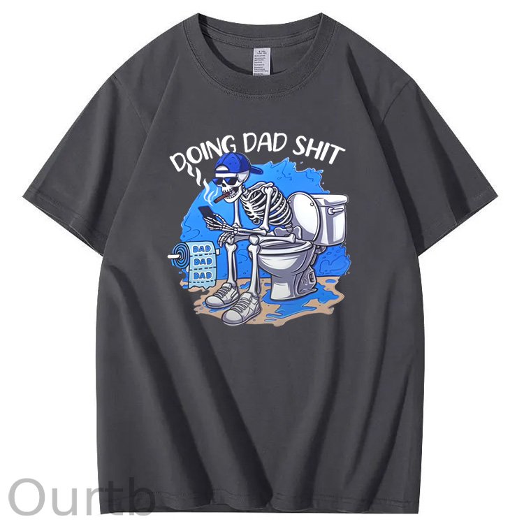 Doing Dad Shit  Pattern Print Crew Neck T-Shirt