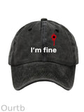 I'm Fine Pattern Washed And Distressed Hats