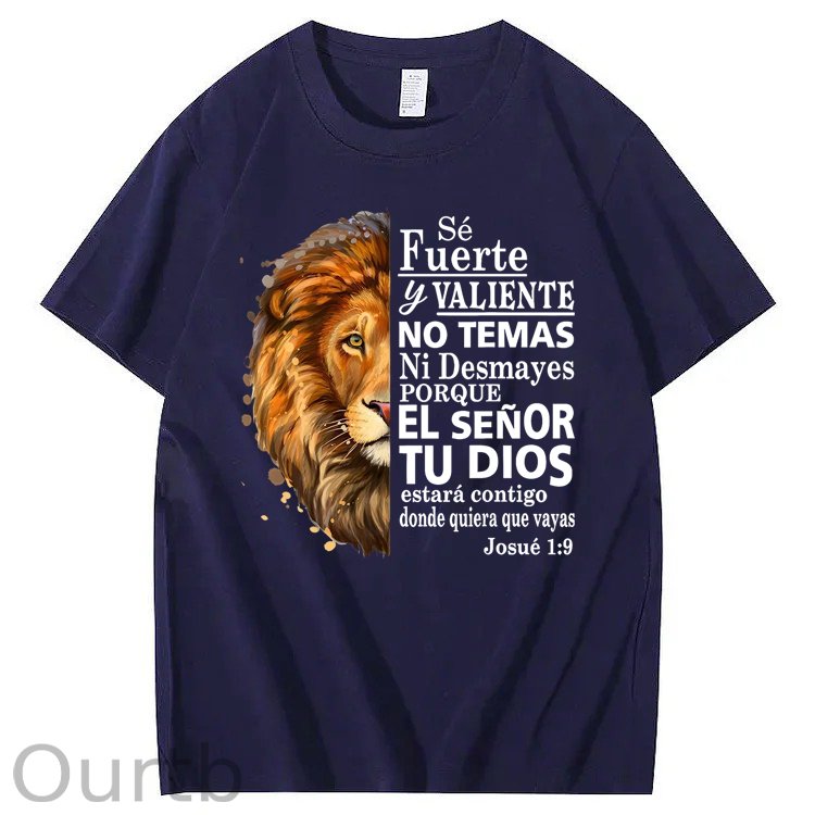 Valiente Josue 1:9 Spanish Christian Bible Verse 100% Cotton T-Shirt