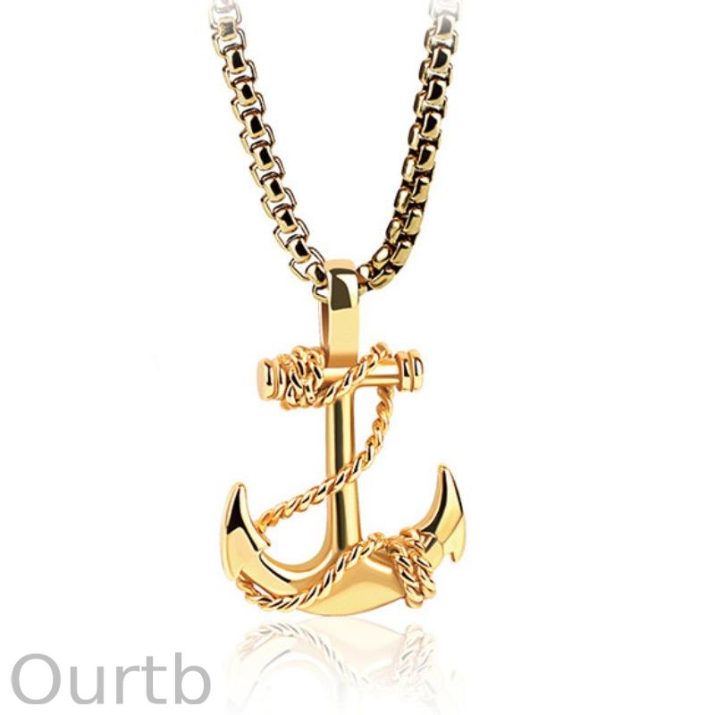 Casual Vintage Anchor Cross Necklace 76908011TO