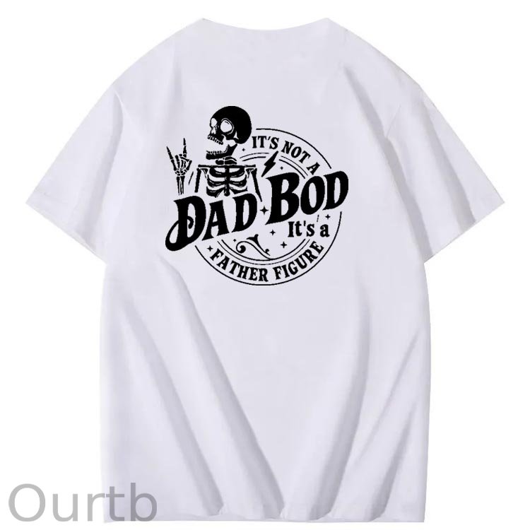 Dad Boo Pattern Print 100%Cotton T-Shirt