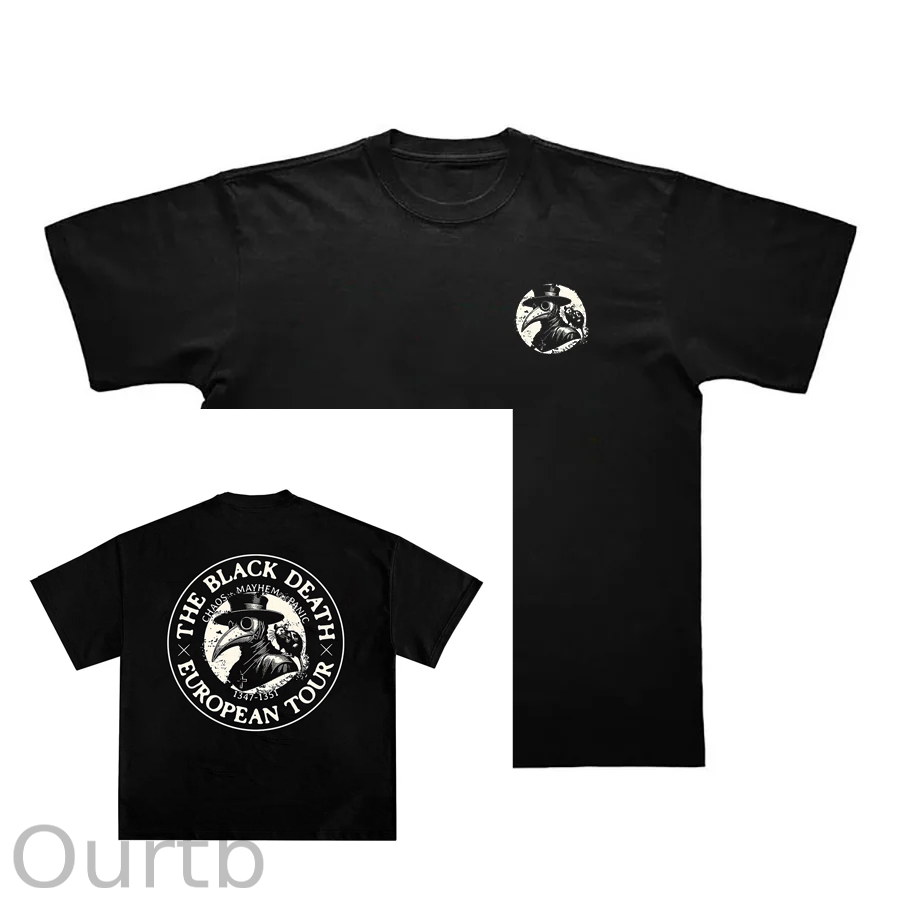 The Black Death European Tour Printed  T-shirt