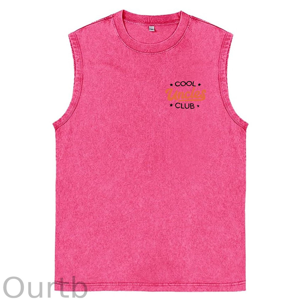 Cool Uncles Club Pattern Sleeveless Cotton Washed Printed Loose Vest