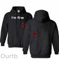 I'm Fine Pattern 100% 300g Cotton Classic Hoodie