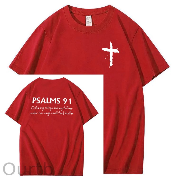Psalms 91 Pattern 100&Cotton Print T-Shirt