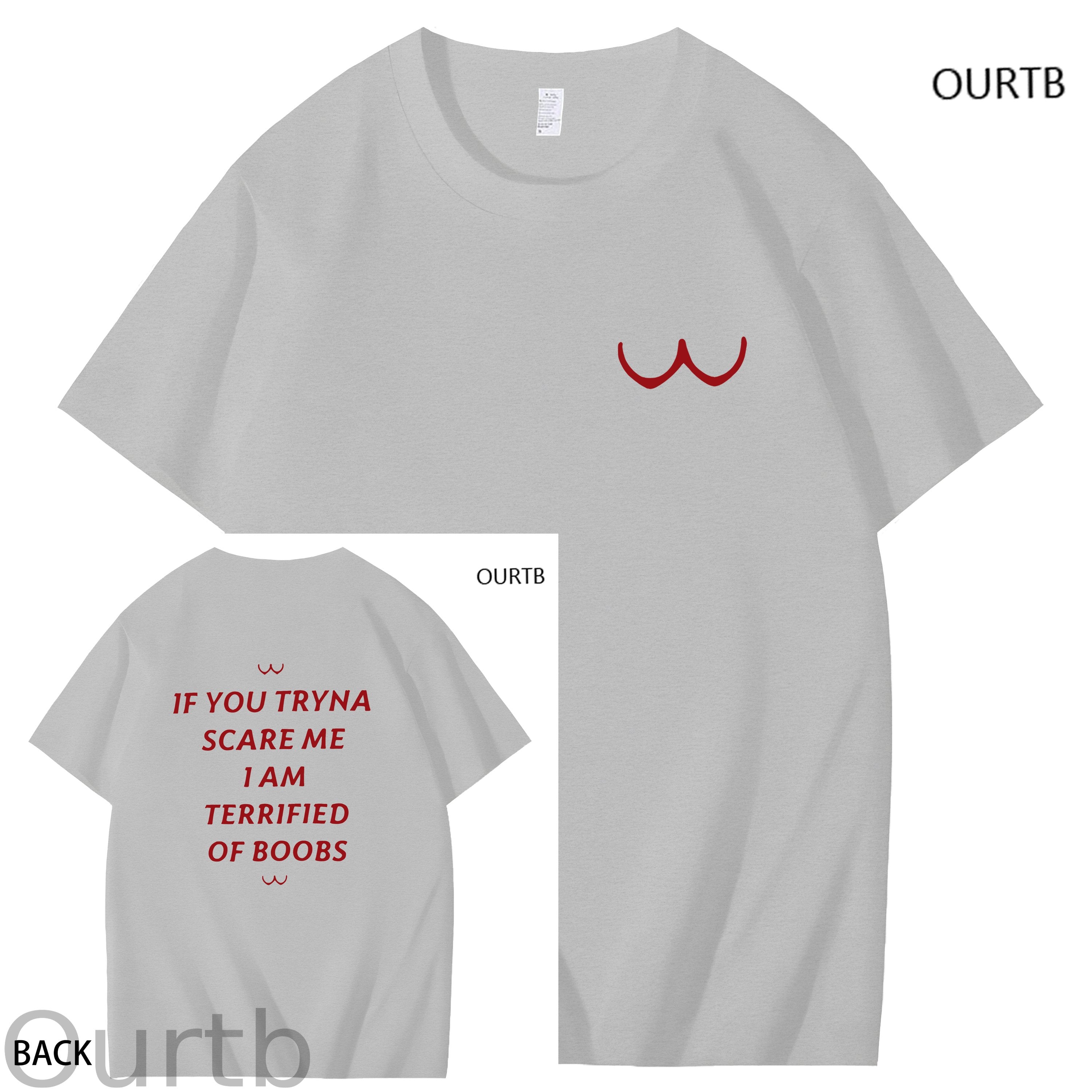 If You Tryna Scare Me I Am Terrified Of Boobs Art Pattern Print T-Shirt