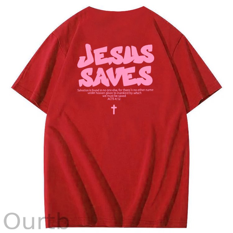 Jesus Saves  Pattern100% Cotton T-Shirt