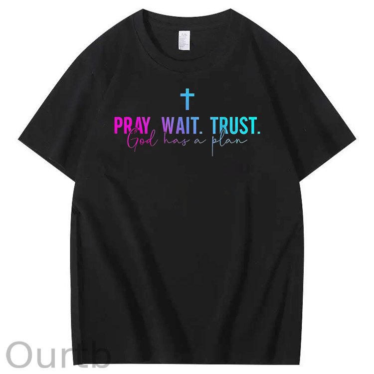 God Has A Plane Pattern  Print 100%Cotton T-Shirt