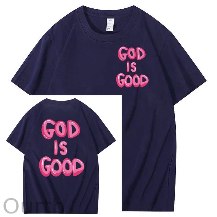 God Is Good Pattern  Print 100%Cotton T-Shirt