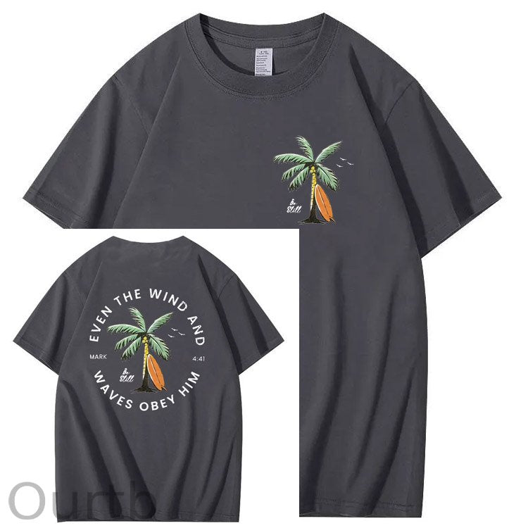 Be Still  Pattern Print 100%Cotton T-Shirt