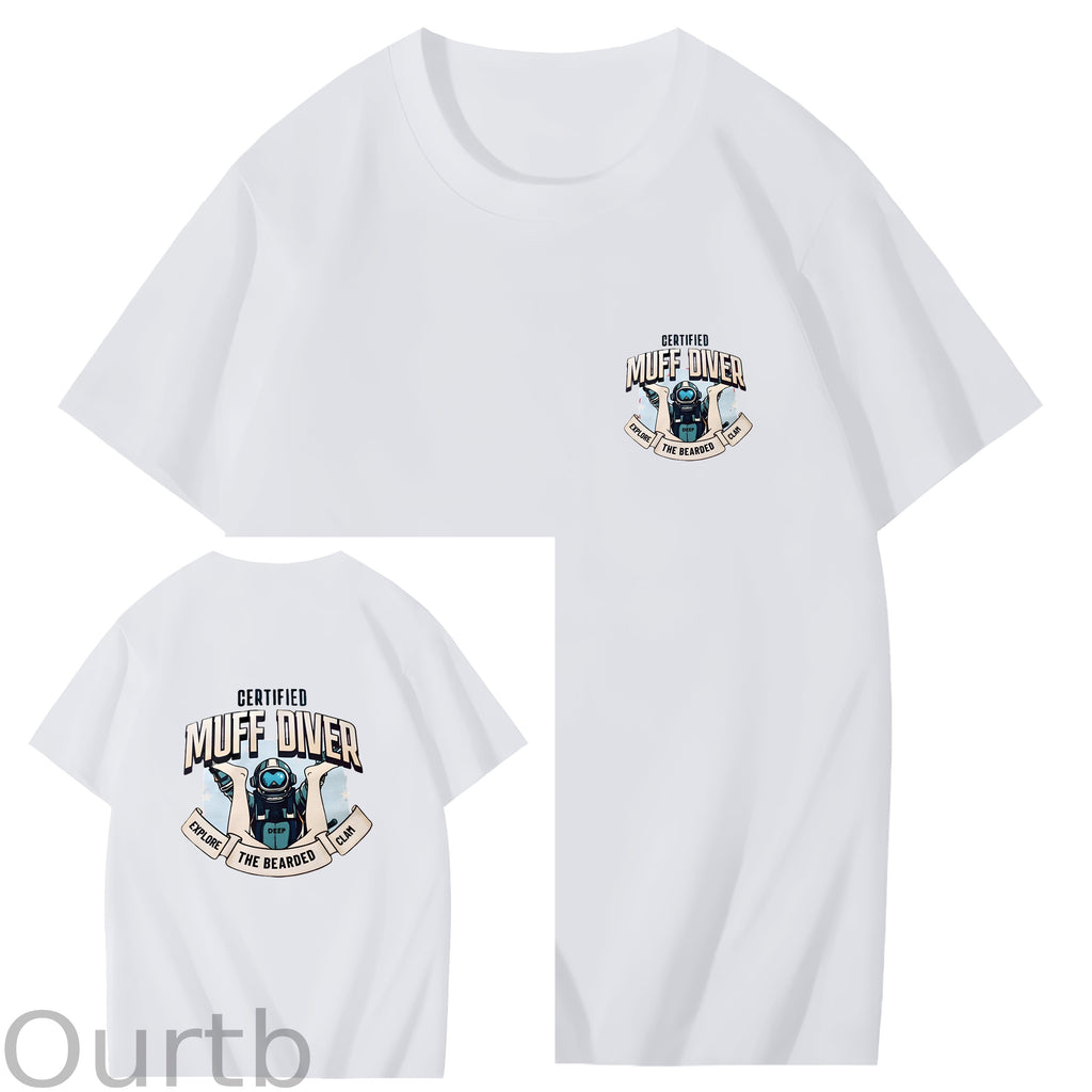 Certified Muff Diver Art Pattern Print T-Shirt