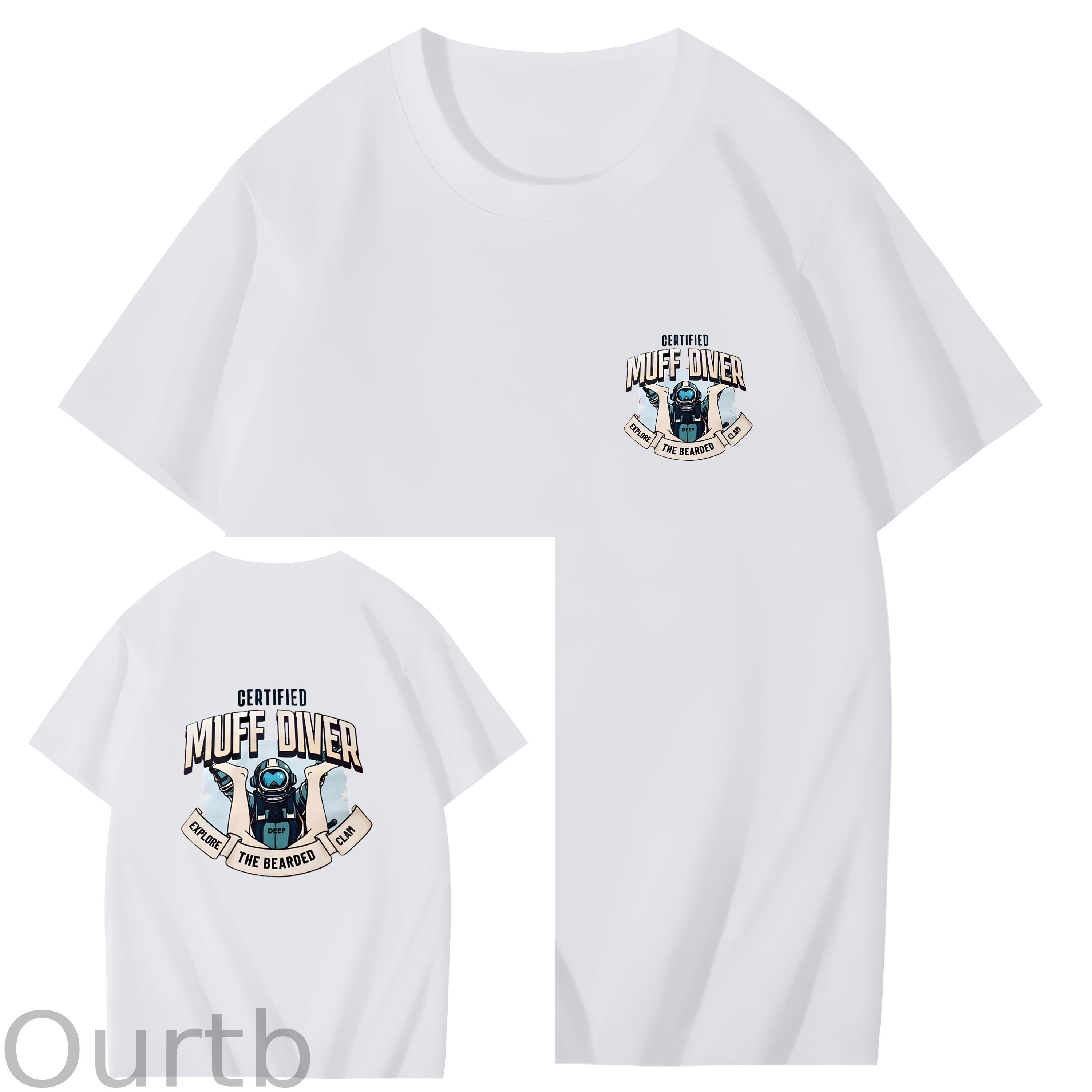 Certified Muff Diver Art Pattern Print T-Shirt