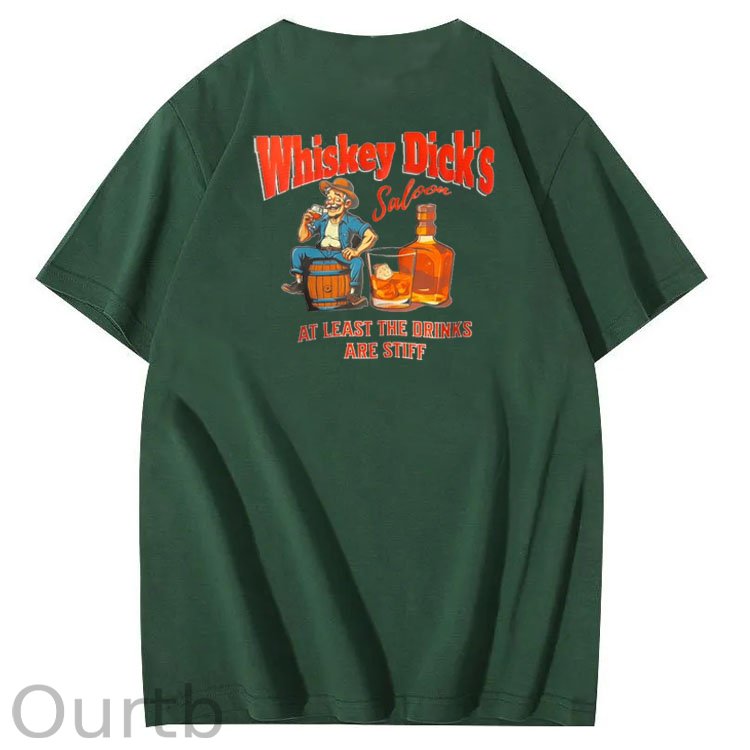 Whiskey Dick's Print Pattern Crew Neck T-Shirt