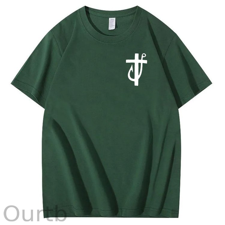 Jesus Made Me A Fisherman Pattern Print 100%Cotton T-Shirt