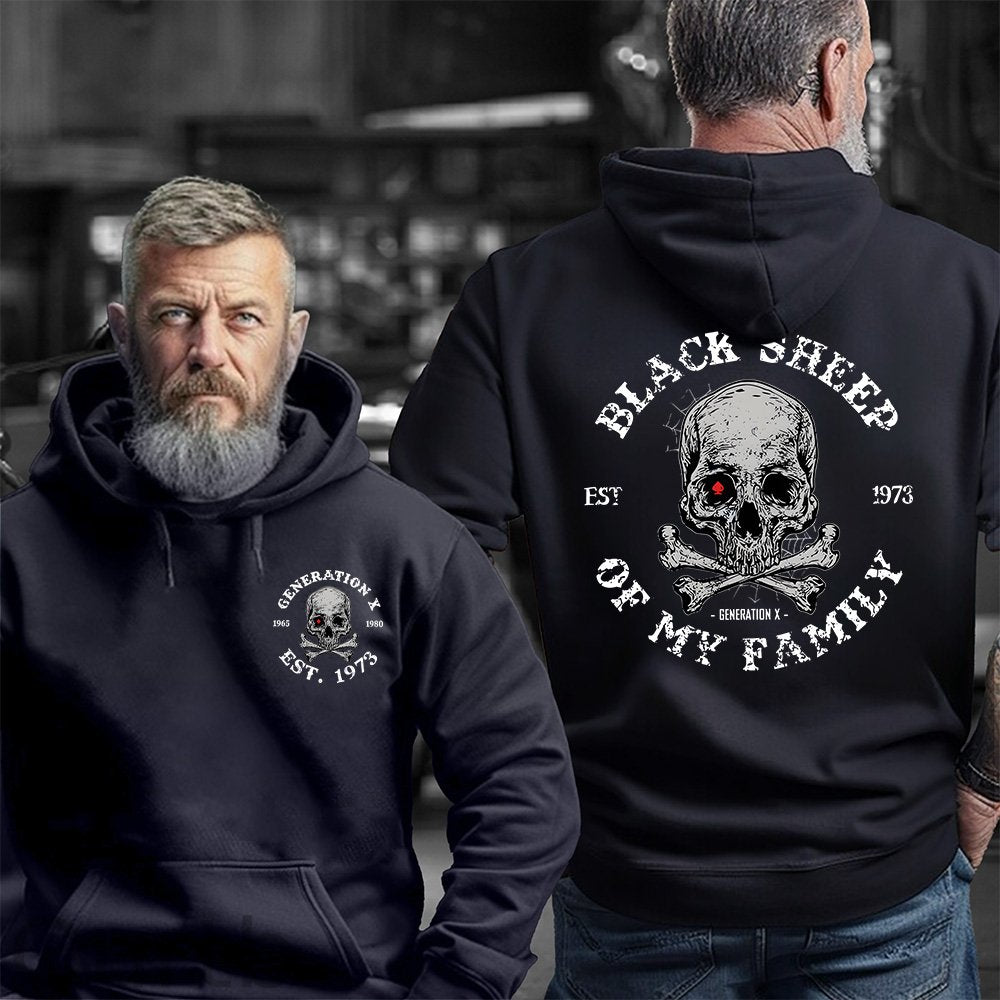 Generation X 2 Side T-shirt, Black Sheep Of My Family Shirt, Unisex Hoodie, Custom Year Of Birth Sweatshirt