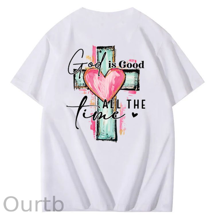 God Is Good Alll The Fine Pattern Print Crew Neck T-Shirt