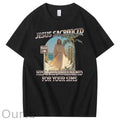 Jesus Sacrifice  Hislong  Weekend  For Your Sins Pattern Print Crew Neck T-Shirt