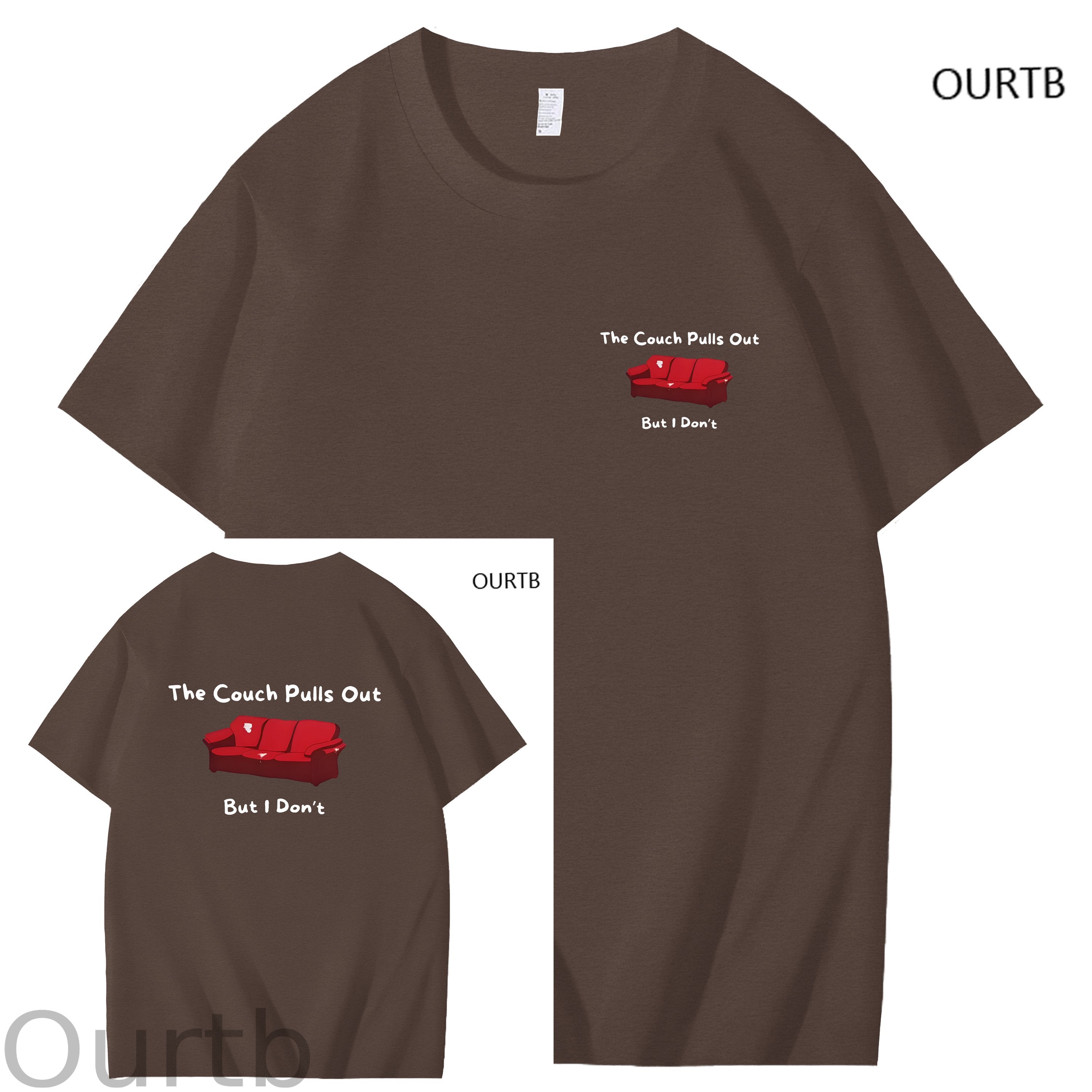 The Couch Pulls Out But I Don't Funny Adult Art Pattern Print T-Shirt
