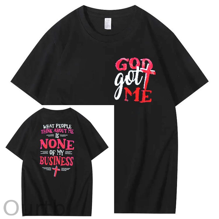 God Got Me Print Crew Neck T-Shirt
