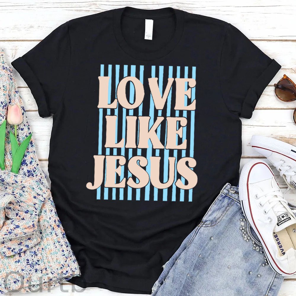 Women's Love Like Jesus  Pattern Round-Neck T-Shirt
