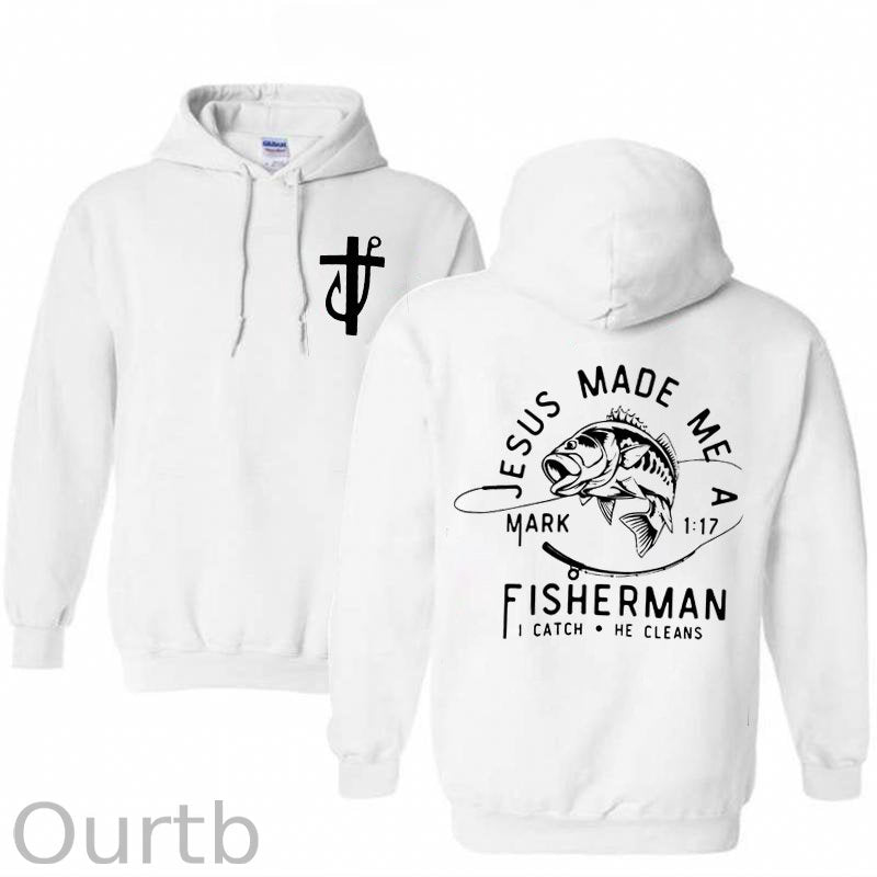 Jesus Made Me A Fisherman Pattern Classic Hoodie