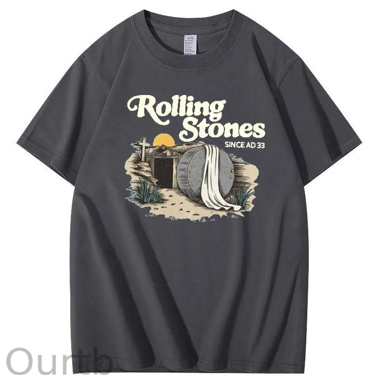 Rolling Stones Since  Ad 33 Pattern Print Crew Neck T-Shirt