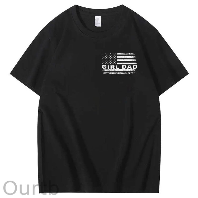 Girl Dad Pattern Print 100%Cotton T-Shirt
