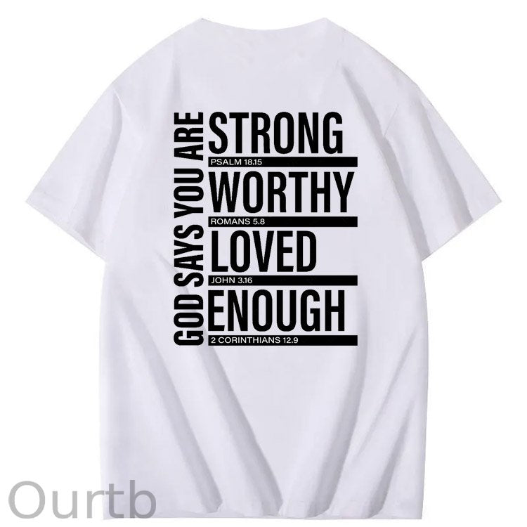 God Say You  Are Pattern  Print 100%Cotton T-Shirt