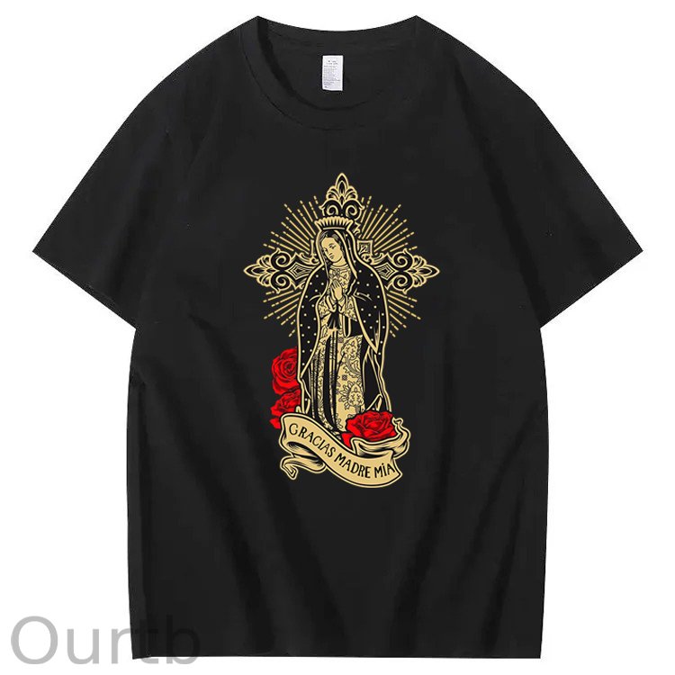 Our Lady Of Guadalupe Saint Virgin Mary 100% Cotton T-Shirt