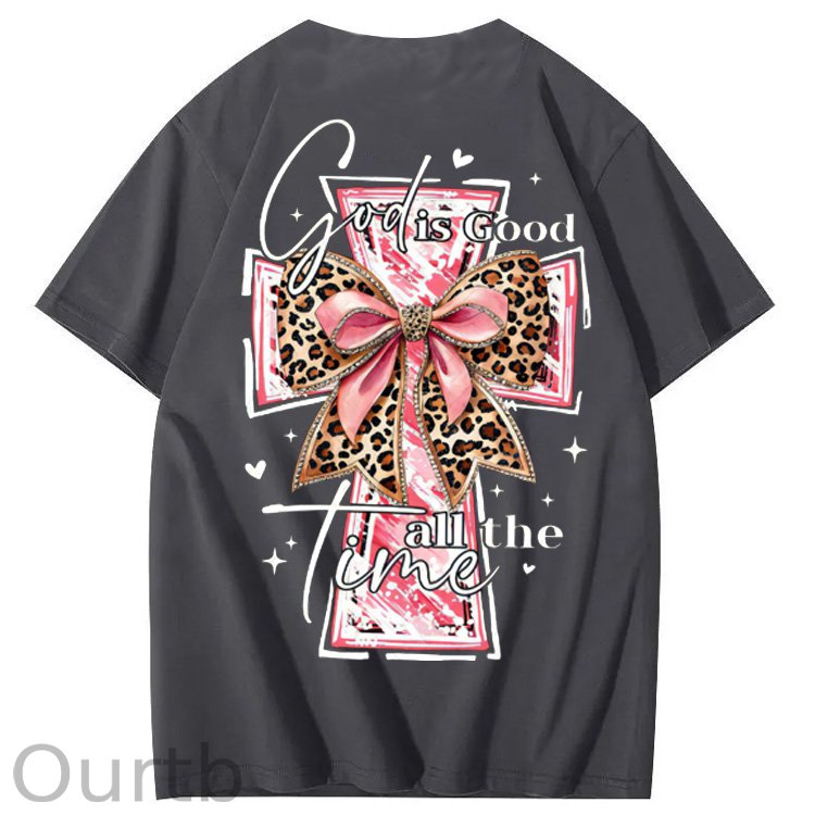 God Is Good All The Time Pattern Print 100%Cotton T-Shirt