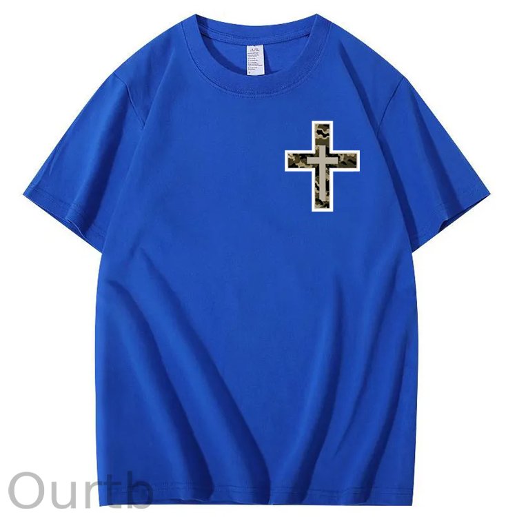 Camo Cross Antlers Faith 100% Cotton T-Shirt