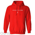 Jesus Is King Cross Graphic Cotton Hooded Sweatshirt