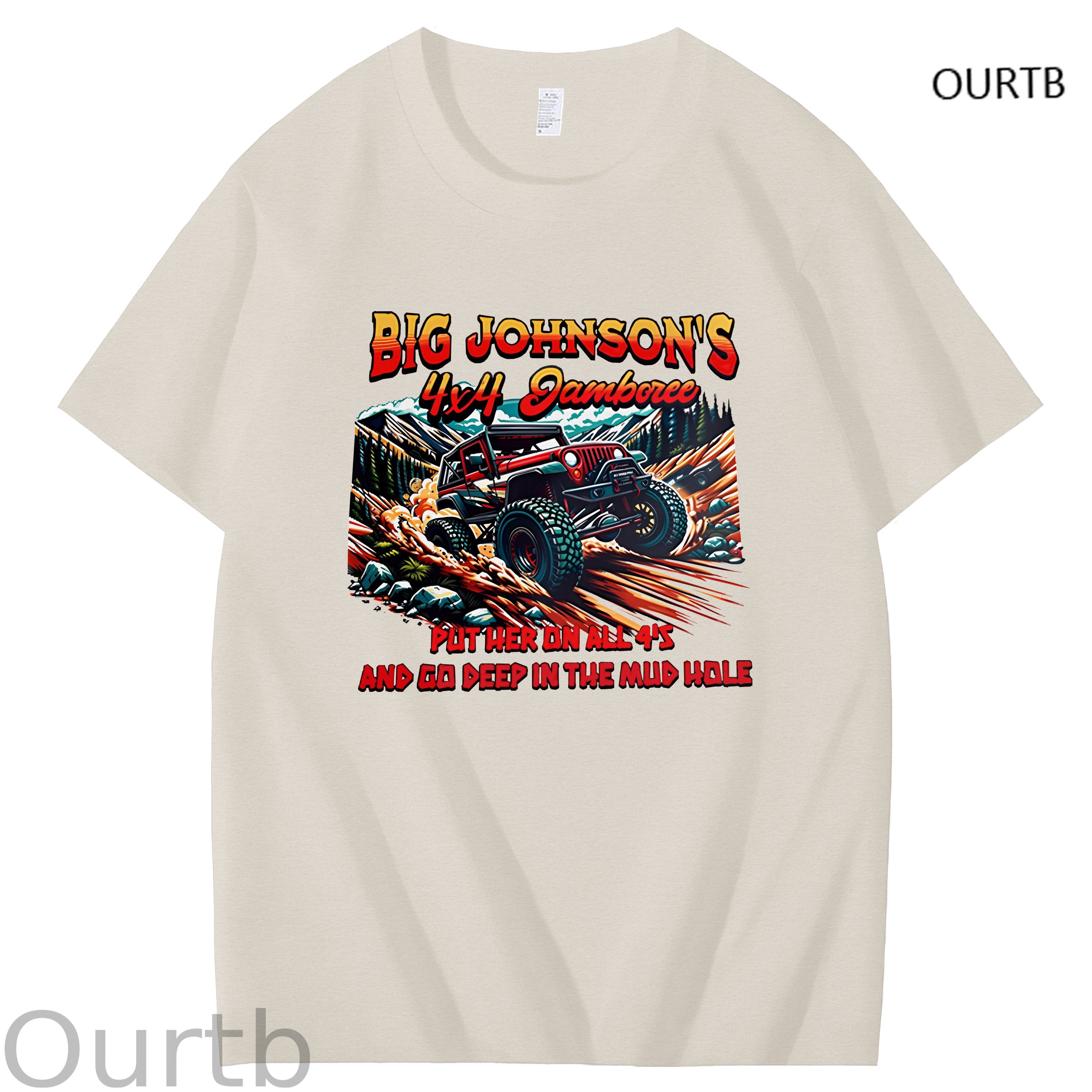 Big Johnson's Put Her On All 4's And Go Deep In The Mud Hole Art Pattern Print T-Shirt