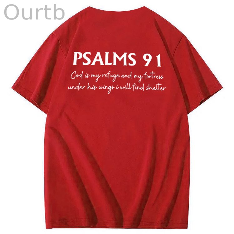 Psalms 91 Pattern 100&Cotton Print T-Shirt