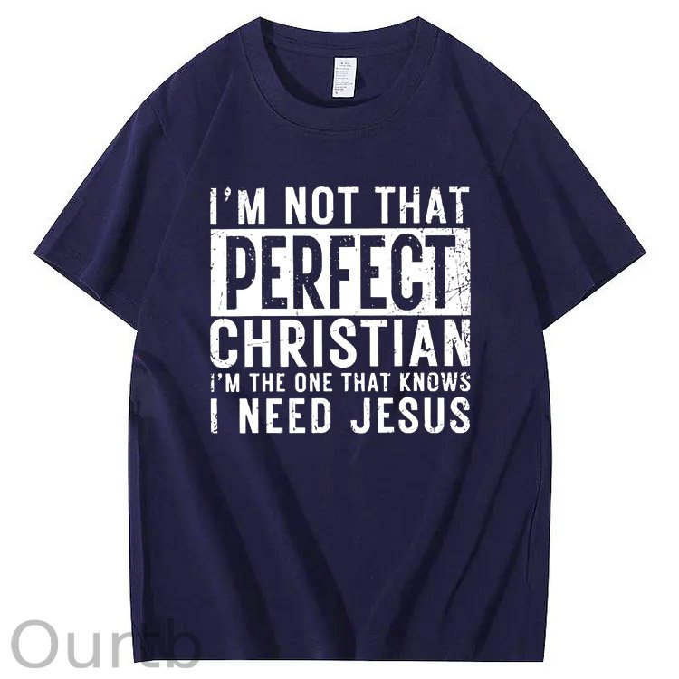 I Need Jesus  Pattern Print 100%Cotton T-Shirt