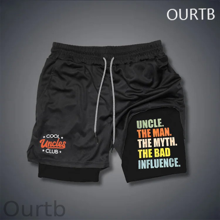 Cool Uncle Club Uncle The Man The Myth The Bad Influence Funny Art Print Shorts Pants
