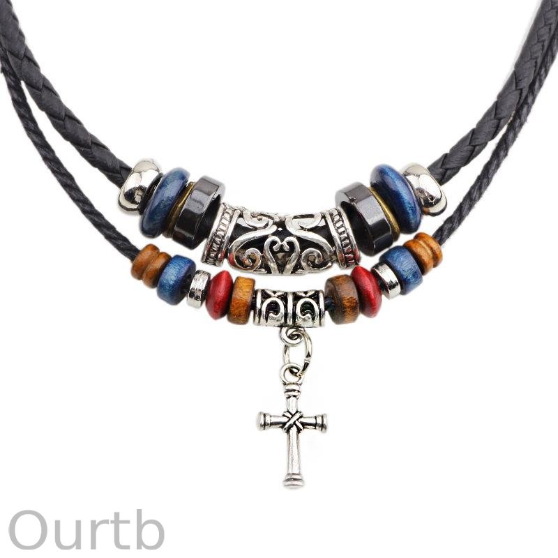Retro Casual Ethnic Style Cross Necklace 78191363TO