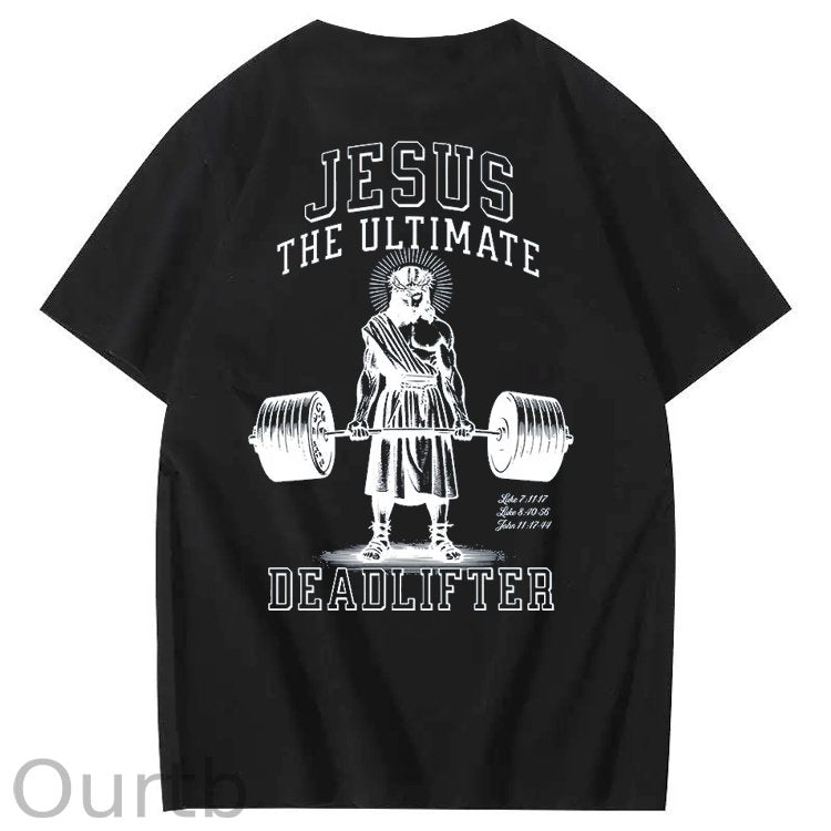Jesus The Ultimate Pattern Printing Print Crew Neck T-Shirt