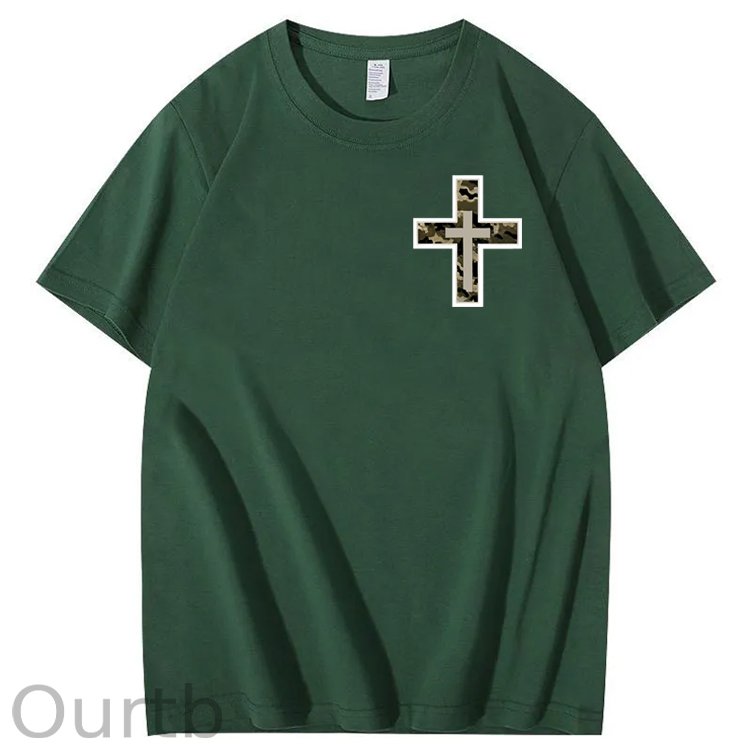 Camo Cross Antlers Faith 100% Cotton T-Shirt