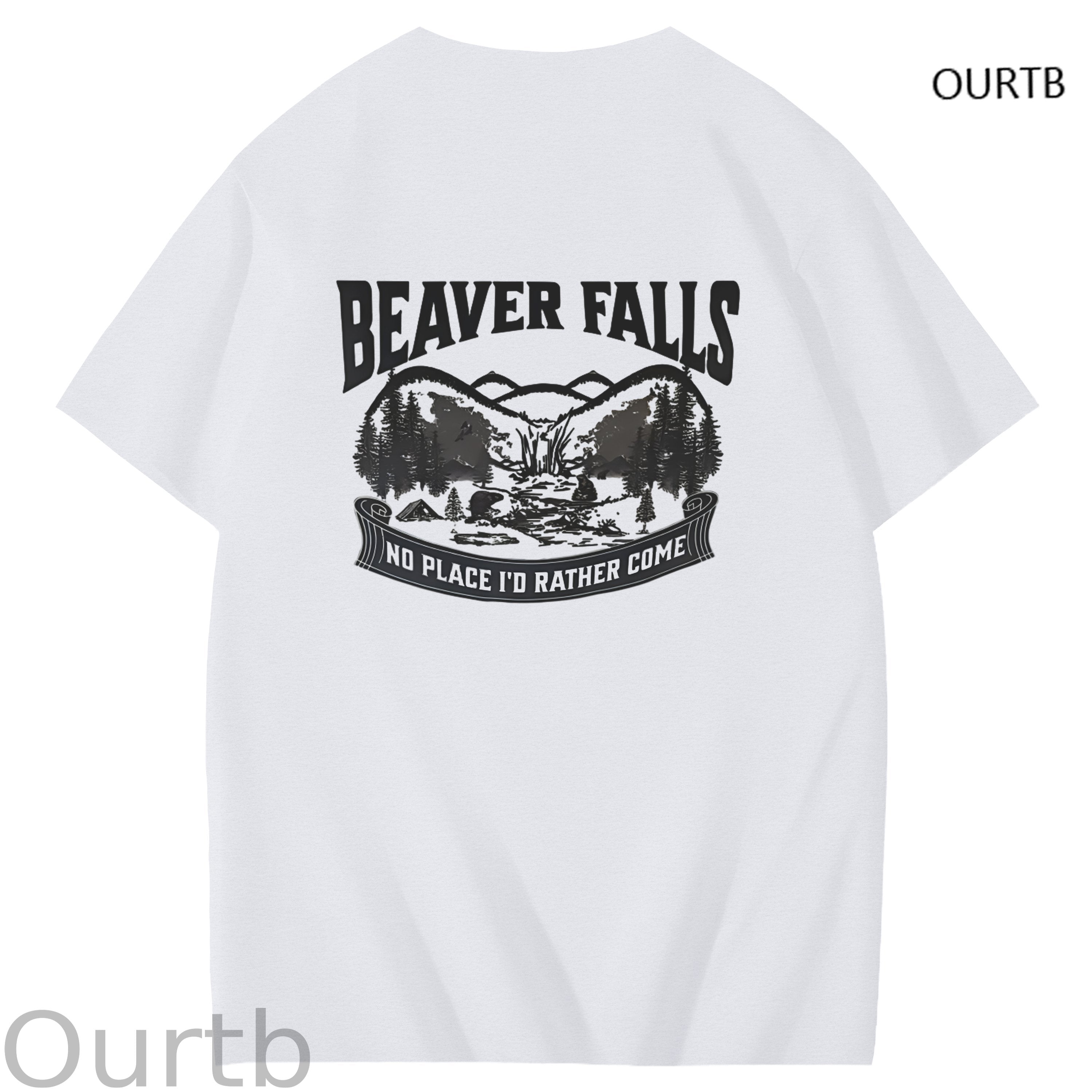 Beaver Falls No Place I'd Rather Come Funny Adoult Art Pattern Print T-Shirt