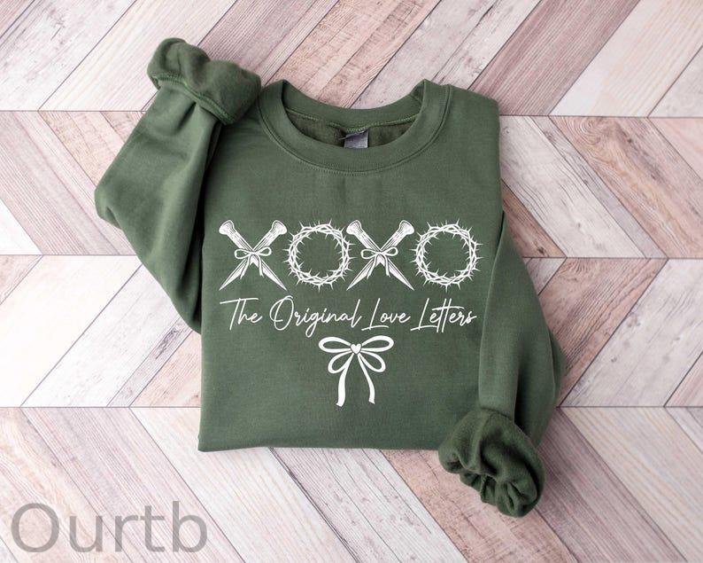 XOXO The Original Love Letters Sweatshirt, Jesus Sweater, Bible Verse SweatShirt, Jesus Gift, XOXO Sweater, Christian Religious Valentine