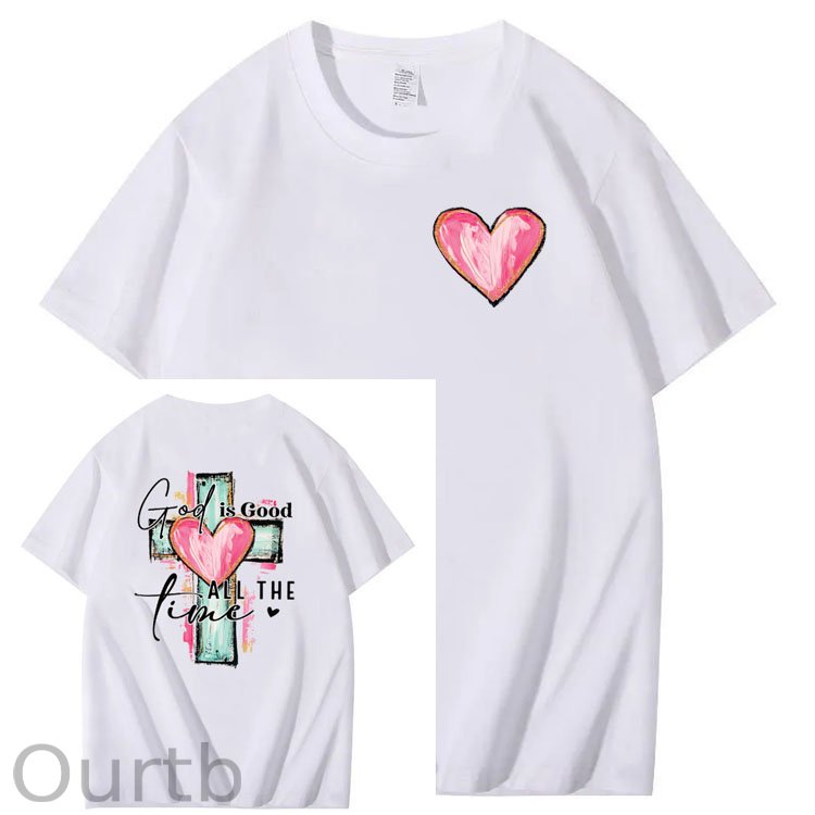 God Is Good Alll The Fine Pattern Print Crew Neck T-Shirt