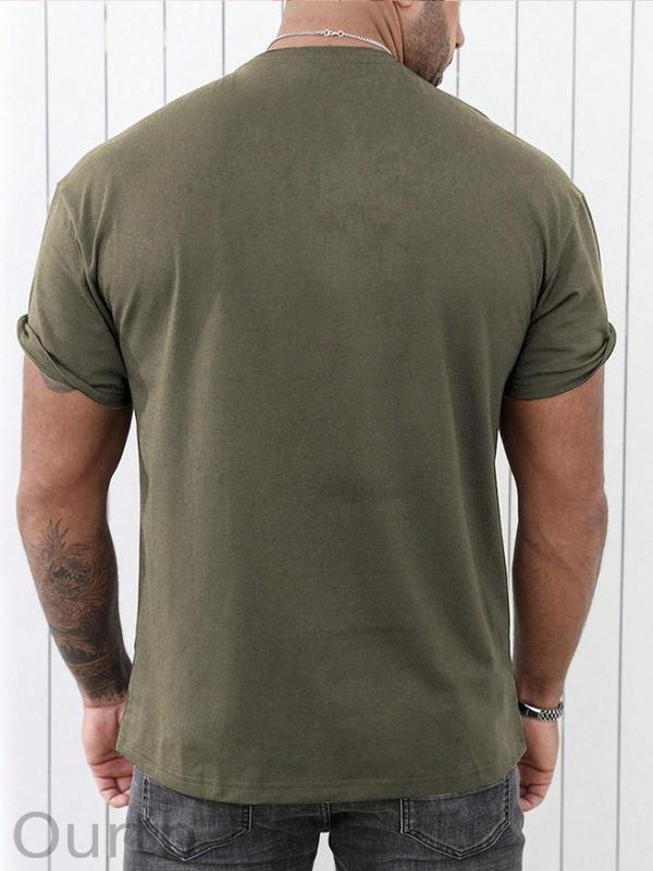 Men's Regular Fit Cross Print Short Sleeve Tee, Casual Graphic Round Neck T-Shirt for Summer, Fashion Men's Streetwear Top for Daily Wear, 90s Clothes