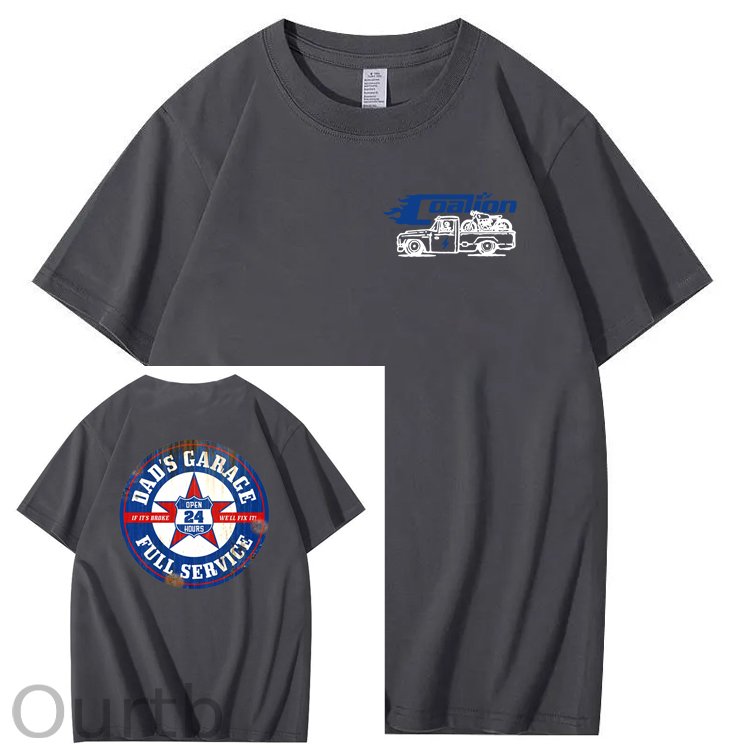 Dad's Garage Full Service If It's Broke We'll Fix It Printed Men's T-shirt